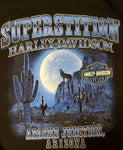 Harley-Davidson® Elongated Bar & Shield Coyote Moon Short Sleeve T-Shirt, Black or White - Superstition Harley-Davidson