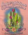 Harley-Davidson® Bar & Shield Emblem Cactus Short Sleeve Tee, Pink - Superstition Harley-Davidson