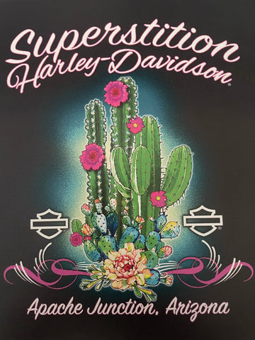 Harley-Davidson® Women's Bar & Shield Cactus Pull-Over Hoodie, Black - Superstition Harley-Davidson