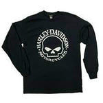 Harley-Davidson® Men's Willie G Skull Superstition Logo Long Sleeve Tee, Black - Superstition Harley-Davidson